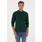 U.S. Polo Assn. Erkek Regular Fit Polo Yaka Koyu Yeşil Basic Sweatshirt 50307688-VR079