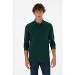 U.S. Polo Assn. Erkek Regular Fit Polo Yaka Koyu Yeşil Basic Sweatshirt 50315941-VR079 - XL