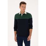 U.S. Polo Assn. Erkek Regular Fit Polo Yaka Koyu Yeşil Sweatshirt 50316428-VR079