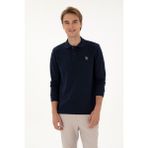 U.S. Polo Assn. Erkek Regular Fit Polo Yaka Lacivert Basic Sweatshirt 50313772-VR033 - 3XL
