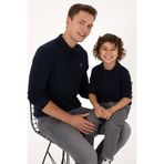 U.S. Polo Assn. Erkek Regular Fit Polo Yaka Lacivert Basic Sweatshirt 50313772-VR033