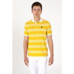 U.S. Polo Assn. Erkek Regular Fit Polo Yaka Sarı Çizgili Tişört 50306826-VR094 - Koyu Sarı