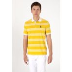 U.S. Polo Assn. Erkek Regular Fit Polo Yaka Sarı Çizgili Tişört 50306826-vr094