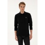 U.S. Polo Assn. Erkek Regular Fit Polo Yaka Siyah Basic Sweatshirt 50313772-VR046 - Siyah-128 - 3XL