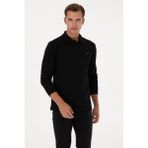 U.S. Polo Assn. Erkek Regular Fit Polo Yaka Siyah Basic Sweatshirt 50315941-VR046 - Siyah-128 - XL