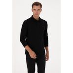 U.S. Polo Assn. Erkek Regular Fit Polo Yaka Siyah Basic Sweatshirt 50315941-VR046