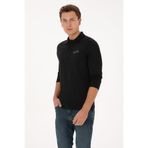 U.S. Polo Assn. Erkek Regular Fit Polo Yaka Siyah Sweatshirt 50315454-VR046