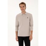 U.S. Polo Assn. Erkek Regular Fit Polo Yaka Taş Basic Sweatshirt 50313772-VR049