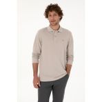 U.S. Polo Assn. Erkek Regular Fit Polo Yaka Taş Basic Sweatshirt 50315941-VR049 - XL - Taş1
