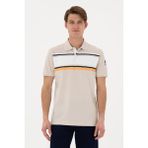 U.S. Polo Assn. Erkek Regular Fit Polo Yaka Taş Tişört 50306858-VR049 - Taş Rengi