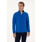 U.S. Polo Assn. Erkek Regular Fit Saks Polar Yarım Fermuarlı Basic Sweatshirt 50313777-VR032