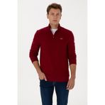 U.S. Polo Assn. Erkek Regular Fit Yarım Fermuarlı Bordo Basic Sweatshirt 50313802-VR014