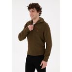 U.S. Polo Assn. Erkek Regular Fit Yarım Fermuarlı Haki Kazak 50297047-VR027