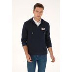 U.S. Polo Assn. Erkek Regular Fit Yarım Fermuarlı Kapüşonlu Lacivert Sweatshirt 50315525-VR033