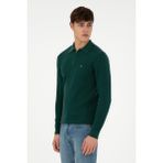 U.S. Polo Assn. Erkek Regular Fit Yarım Fermuarlı Koyu Yeşil Basic Kazak 50298266-VR079 - XL