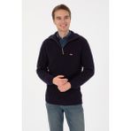 U.S. Polo Assn. Erkek Regular Fit Yarım Fermuarlı Lacivert Kazak 50317171-VR033