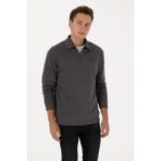 U.S. Polo Assn. Erkek Regular Fit Yarım Fermuarlı Şardonlu Antrasit Basic Sweatshirt 50313783-VR006