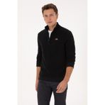 U.S. Polo Assn. Erkek Regular Fit Yarım Fermuarlı Siyah Basic Sweatshirt 50313802-VR046