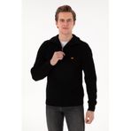 U.S. Polo Assn. Erkek Regular Fit Yarım Fermuarlı Siyah Kazak 50297047-VR046