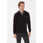 U.S. Polo Assn. Erkek Regular Fit Yarım Fermuarlı Siyah Kazak 50317171-VR046