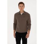 U.S. Polo Assn. Erkek Regular Fit Yarım Fermuarlı Vizon Basic Sweatshirt 50313783-VR052