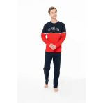 U.s. Polo Assn. Erkek Renk Bloklu Şerit Detaylı %100 Pamuk Kırmızı Ev Pijama Takımı - Kırmızı - Arsno18x95z2-Bkır