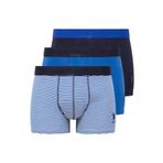 U.S. POLO ASSN. Erkek Saks-Lacivert-Baskılı 3 lü Boxer
