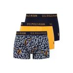 U.s. Polo Assn. Erkek Sarı - Baskılı- Lacivert 3 Lü Kutulu Boxer - Çoklu Renk - Arsno80n49f7x