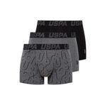 U.S. POLO ASSN. - Erkek Siyah - Antrasit -Baskılı 3 lü Boxer
