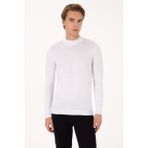 U.S. Polo Assn. Erkek Slim Fit Bisiklet Yaka Beyaz Basic Kazak 50307823-VR013