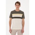 U.S. Polo Assn. Erkek Slim Fit Bisiklet Yaka Haki Tişört 50306459-VR027 - 2XL