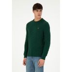 U.S. Polo Assn. Erkek Slim Fit Bisiklet Yaka Koyu Yeşil Kazak 50297050-VR079 - 2XL