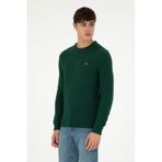 U.S. Polo Assn. Erkek Slim Fit Bisiklet Yaka Koyu Yeşil Kazak 50297050-VR079