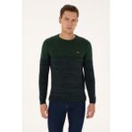 U.S. Polo Assn. Erkek Slim Fit Bisiklet Yaka Koyu Yeşil Kazak 50314970-VR079