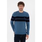U.S. Polo Assn. Erkek Slim Fit Bisiklet Yaka Saks Kazak 50293041-VR032 - Koyu Mavi