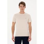 U.S. Polo Assn. Erkek Slim Fit Bisiklet Yaka Taş Tişört 50306456-VR049 - Taş Rengi