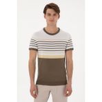 U.S. Polo Assn. Erkek Slim Fit Bisiklet Yaka Vizon Tişört 50299358-VR052 - 2XL