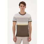U.S. Polo Assn. Erkek Slim Fit Bisiklet Yaka Vizon Tişört 50299358-vr052