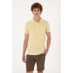 U.S. Polo Assn. Erkek Slim Fit Dökümlü Polo Yaka Açık Sarı Tişört 50299538-VR183 - Haki-1070