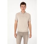 U.S. Polo Assn. Erkek Slim Fit Fermuarlı Taş Triko Tişört 50299365-vr049
