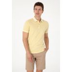 U.S. Polo Assn. Erkek Slim Fit Polo Yaka Açık Haki Yıkamalı Basic Tişört 50298053-VR183 - Haki-1070