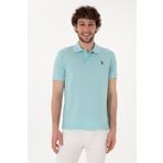 U.S. Polo Assn. Erkek Slim Fit Polo Yaka Açık Mavi Basic Tişört 50297984-VR007
