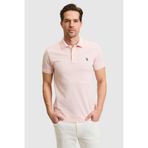 U.S. Polo Assn. Erkek Slim Fit Polo Yaka Açık Pembe Basic Tişört 50322347-VR078