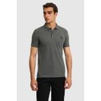 U.S. Polo Assn. Erkek Slim Fit Polo Yaka Antrasit Melanj Basic Tişört 50322347-VR081