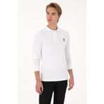 U.S. Polo Assn. Erkek Slim Fit Polo Yaka Beyaz Basic Sweatshirt 50307687-VR013