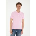 U.S. Polo Assn. Erkek Slim Fit Polo Yaka Pembe Basic Tişört 50289344-VR041