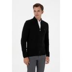 U.S. Polo Assn. Erkek Slim Fit Siyah Basic Triko Hırka 50313688-VR046 - Siyah-128
