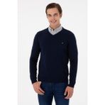 U.S. Polo Assn. Erkek Slim Fit V Yaka Lacivert Basic Kazak 50298283-VR033