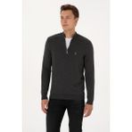 U.S. Polo Assn. Erkek Slim Fit Yarım Fermuarlı Antrasit Melanj Basic Kazak 50313695-VR081 - 3XL