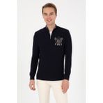 U.S. Polo Assn. Erkek Slim Fit Yarım Fermuarlı Lacivert Kazak 50314155-VR033